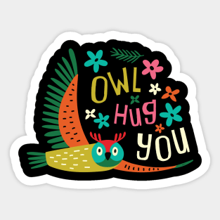 Owl Hug You Sticker